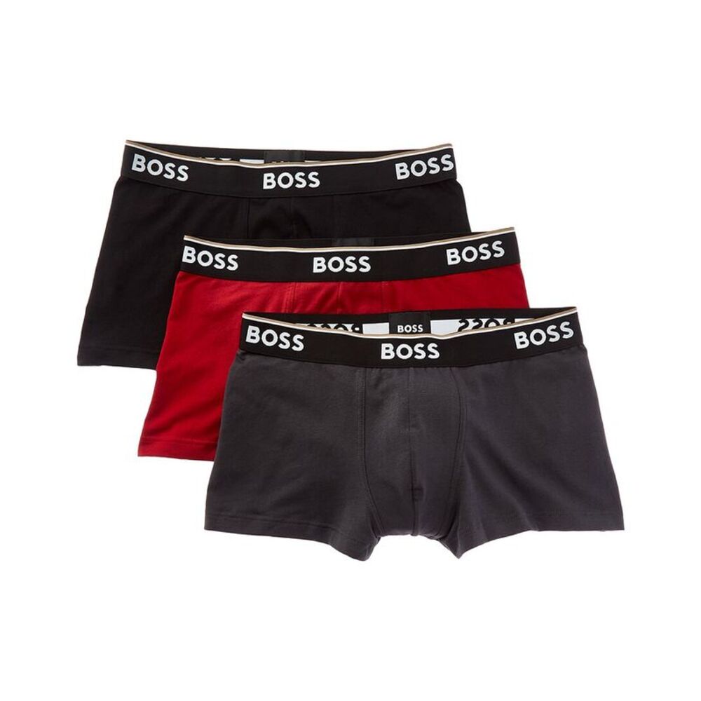 Hugo Boss Mens Boss  Set Of 3 Power Trunk, Grey
